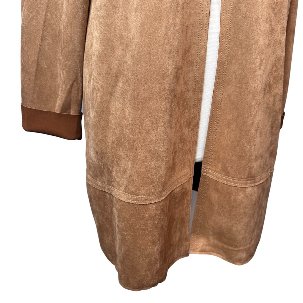 Philosophy Republic Clothing Camel Faux Suede Duster Coat NWOT L - Picture 5 of 12